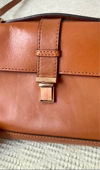 Bolso piel marrón Zara