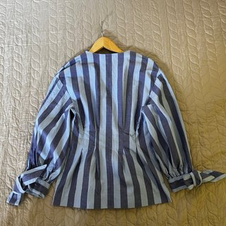 Blusa Zara Rayas Azul Talla XS