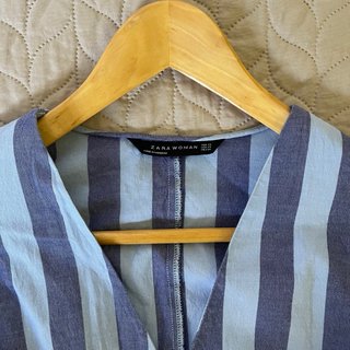 Blusa Zara Rayas Azul Talla XS