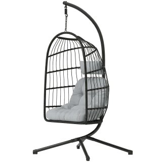 Sedia a Uovo Sospesa con Supporto 105x101x196 cm