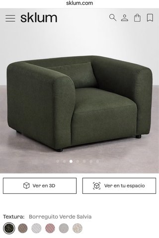 Sillón de tela verde oliva SKLUM