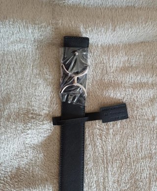 Cintura Dior Nera Fibbia CD Argento