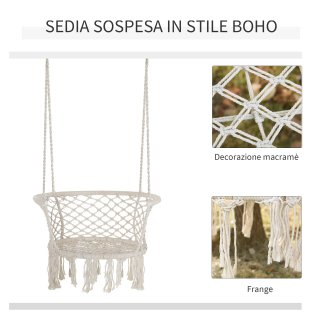 Amaca da Giardino in Stile Boho Chic Sedia Sospesa