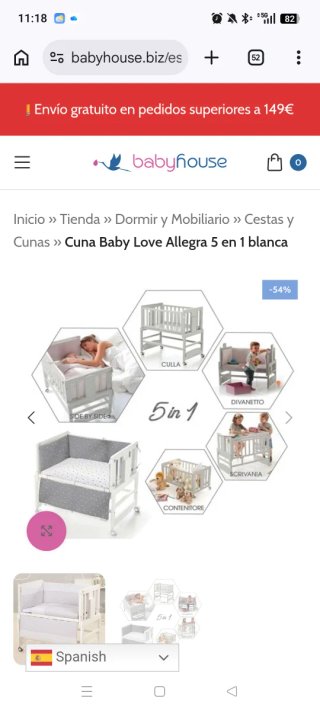 Cuna colecho 5 en 1