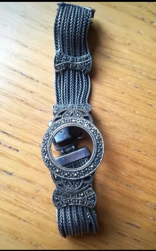 Cadena de rellotge de plata.