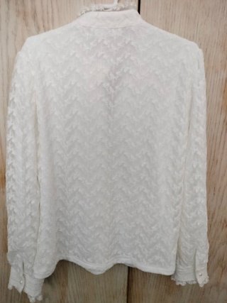 Blusa LEMAILLE Blanca Encaje Talla XL