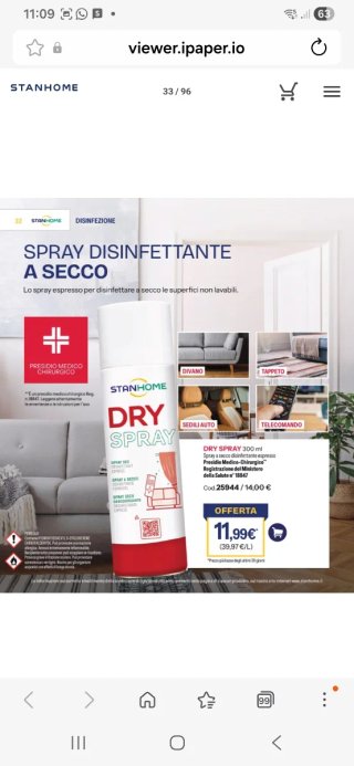 Spray Disinfettante Stanhome A Secco