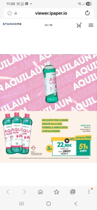 Set 3x Aquilaun Detersivo Lana e Delicati 1000ml