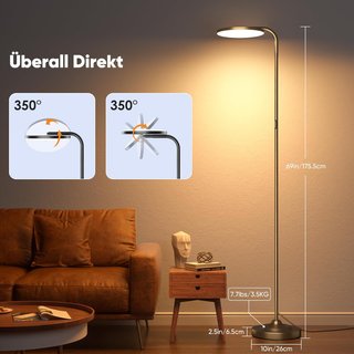 Lámpara de pie LED regulable 36W mando