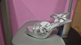 Sandalias Marypaz Plataforma Tacón Plata