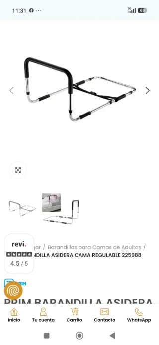 Barra de seguridad para cama