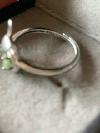 Anillo Plata Topacio Verde Ovalado