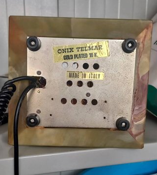 Telefono vintage in onice,ottone e oro 18 k