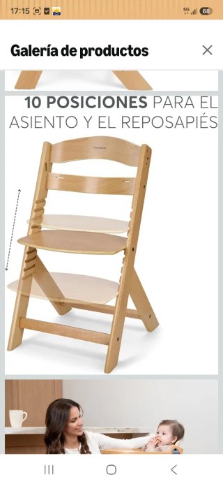 Trona infantil de madera Kinderkraft