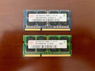 2x Hynix 2GB DDR3 PC3-8500S Módulos RAM