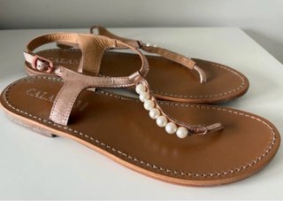 Sandalias Calank Talla 41 Rosadas Perlas