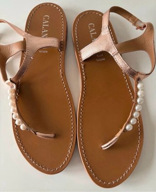 Sandalias Calank Talla 41 Rosadas Perlas