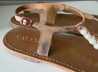 Sandalias Calank Talla 41 Rosadas Perlas
