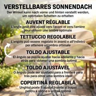 Dondolo da Giardino a 3 Posti con Tettuccio Beige
