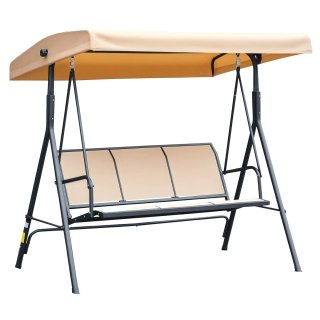 Dondolo da Giardino a 3 Posti con Tettuccio Beige