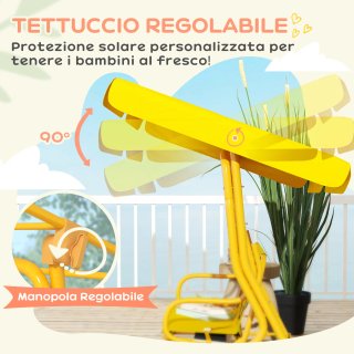 Dondolo per Bambini da Esterno a 2 Posti Giallo