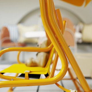 Dondolo per Bambini da Esterno a 2 Posti Giallo