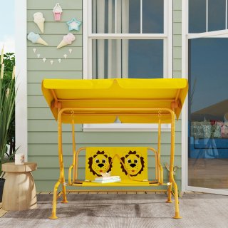 Dondolo per Bambini da Esterno a 2 Posti Giallo