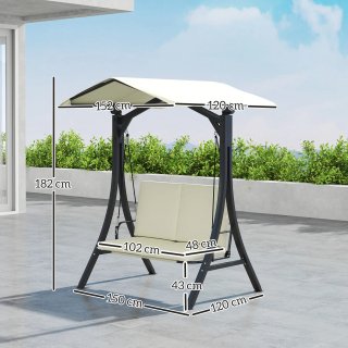 Dondolo da Giardino 2 Posti Tettuccio Regolabile