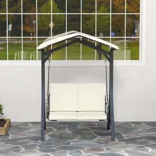 Dondolo da Giardino 2 Posti Tettuccio Regolabile