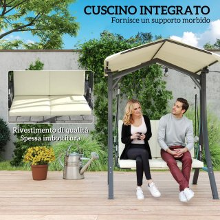 Dondolo da Giardino 2 Posti Tettuccio Regolabile
