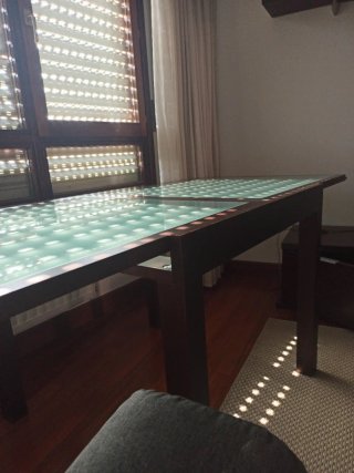 Mesa  comedor extensible. 90x 90 o 180x90. Alto 78