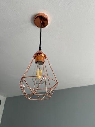 Lámpara colgante cobre diseño geométrico
