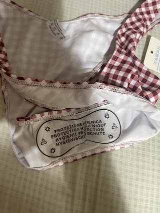 Bikini floral y cuadros talla L nuevo