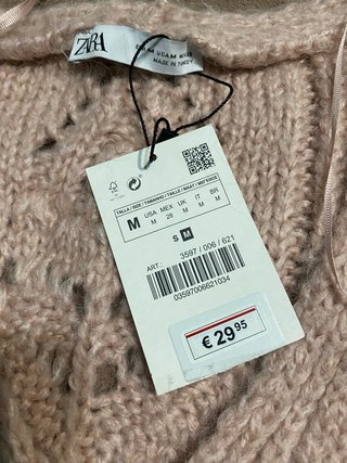 Chaleco Zara Lana Largo Talla M
