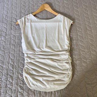 Top fruncido blanco roto S-M