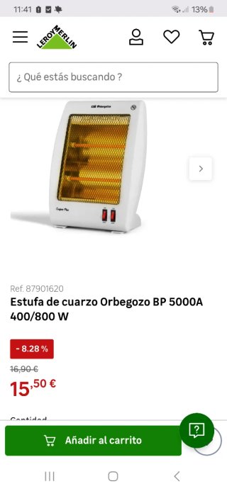 Calentador eléctrico Equation blanco