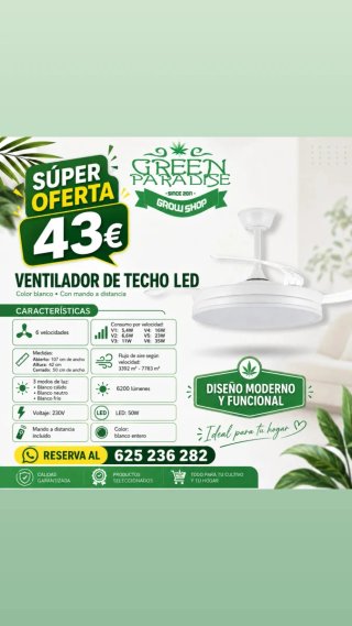Ventilador de techo Maxihs retráctil