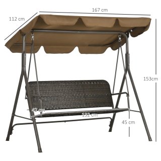 Dondolo da Giardino 3 Posti Tettuccio Regolabile