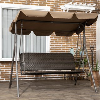 Dondolo da Giardino 3 Posti Tettuccio Regolabile