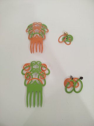 Conjunto 2 Peinetas Naranja y Verde