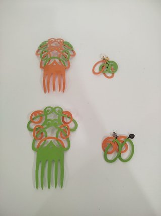 Conjunto 2 Peinetas Naranja y Verde