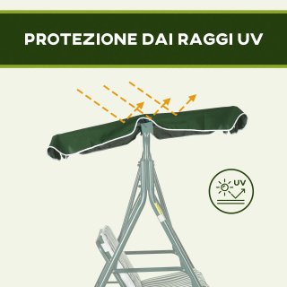 Dondolo da Giardino 3 Posti in Acciaio e Teslin