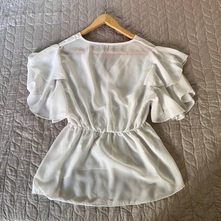 Blusa blanca volantes S/M