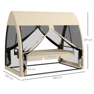 Dondolo da Giardino a 3 Posti 2 in 1 Convertibile