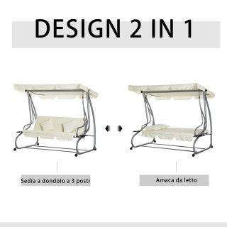 Dondolo Letto da Giardino 3 Posti Tetto Regolabile