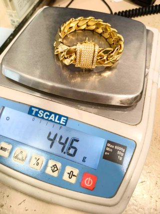 ORO NUEVO 18KT Pulsera Cubana 17mm grosor