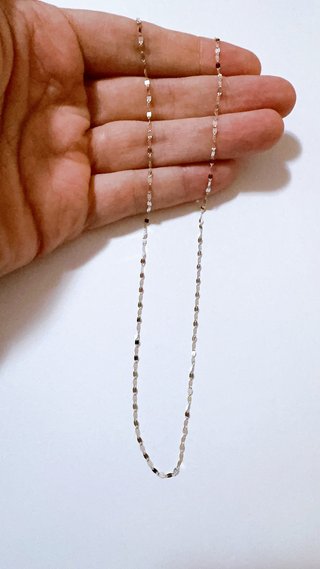 Collana specchiata 45cm in oro bianco 18kt 750