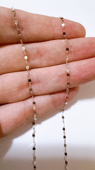 Collana specchiata 45cm in oro bianco 18kt 750