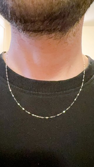 Collana specchiata 45cm in oro bianco 18kt 750