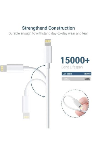 3Pack Cables Cargador iPhone Lightning USB